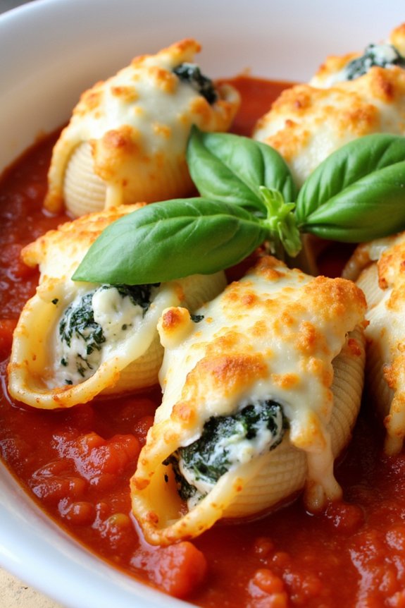 cheesy spinach stuffed shells