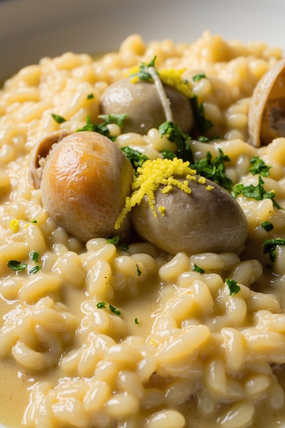 clam risotto with lemon parsley