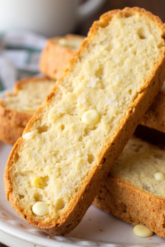 coconut white chocolate biscotti
