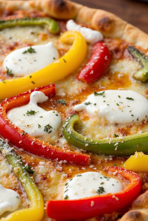 colorful bell pepper pizza
