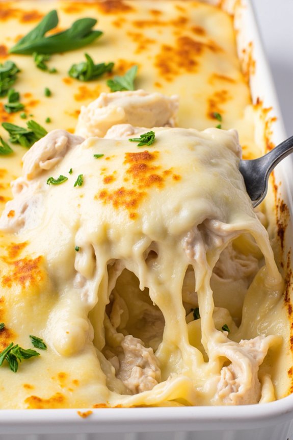comforting chicken alfredo bake