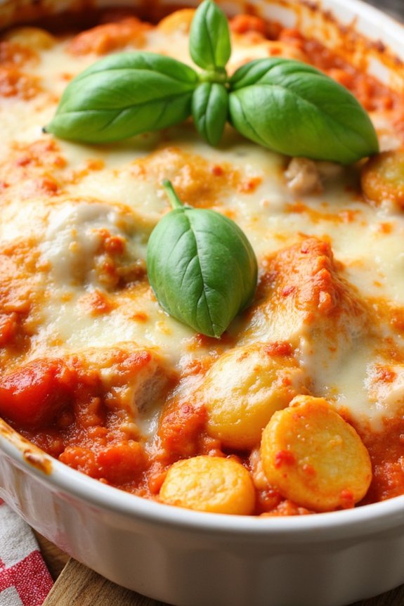 comforting chicken gnocchi bake