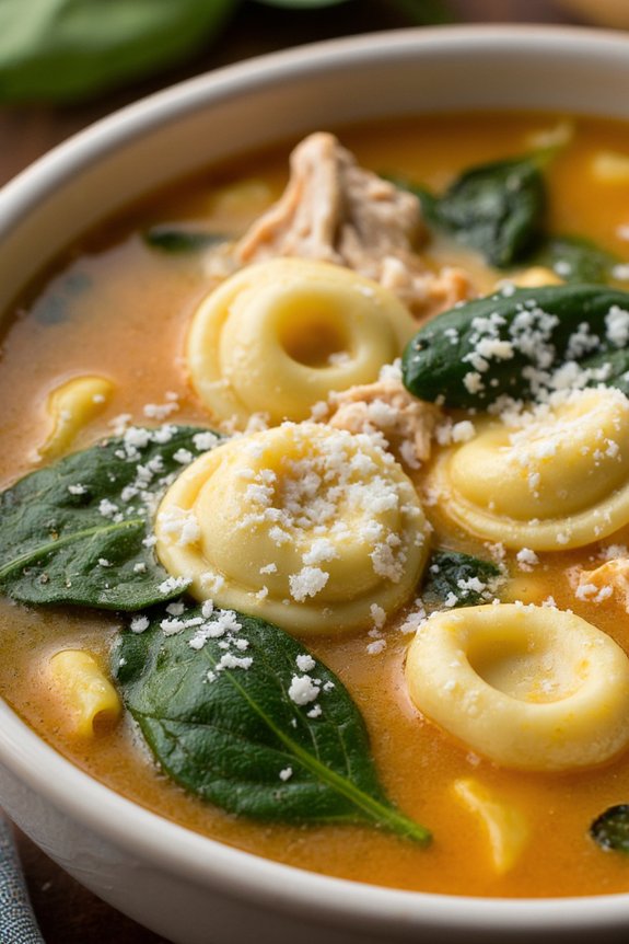 comforting chicken tortellini soup