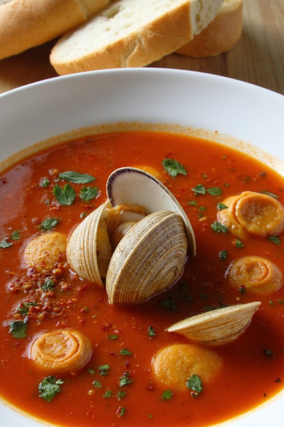 comforting clam tomato soup