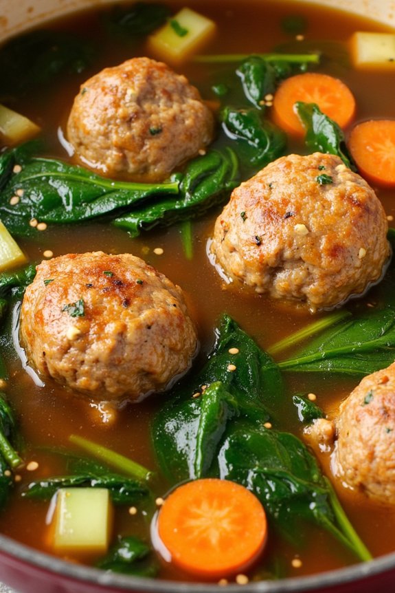 comforting italian meatball soup