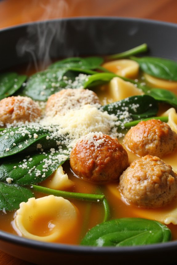 comforting meatball vegetable soup
