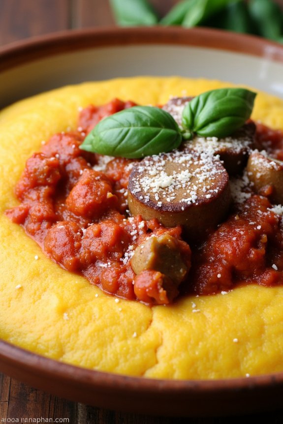 comforting polenta with sausage