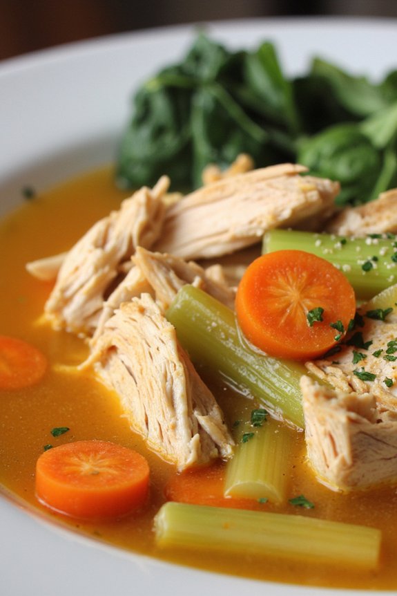 comforting roasted garlic chicken soup