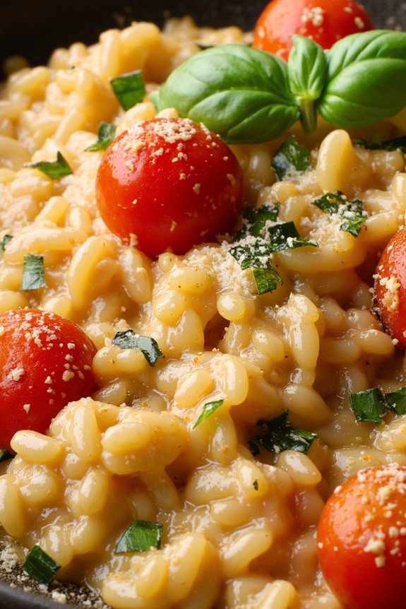 comforting roasted tomato risotto