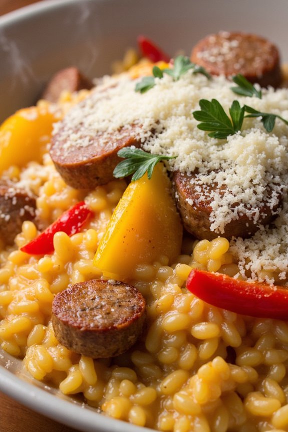 comforting sausage and pepper risotto