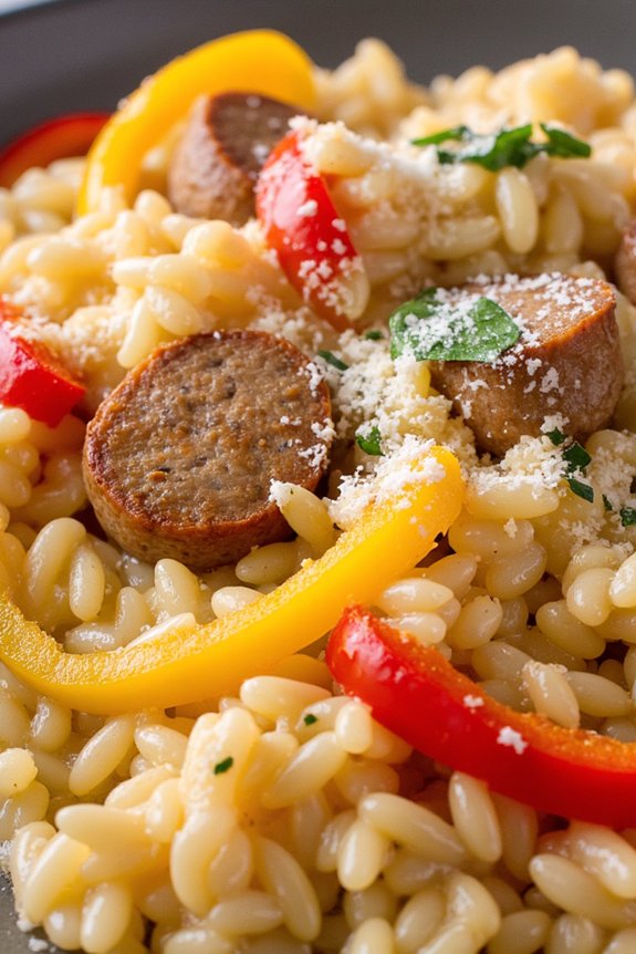 comforting sausage and pepper risotto