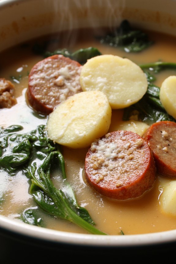 comforting tuscan sausage soup