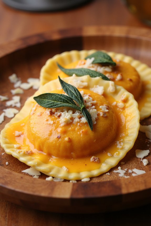 cozy pumpkin ravioli dish