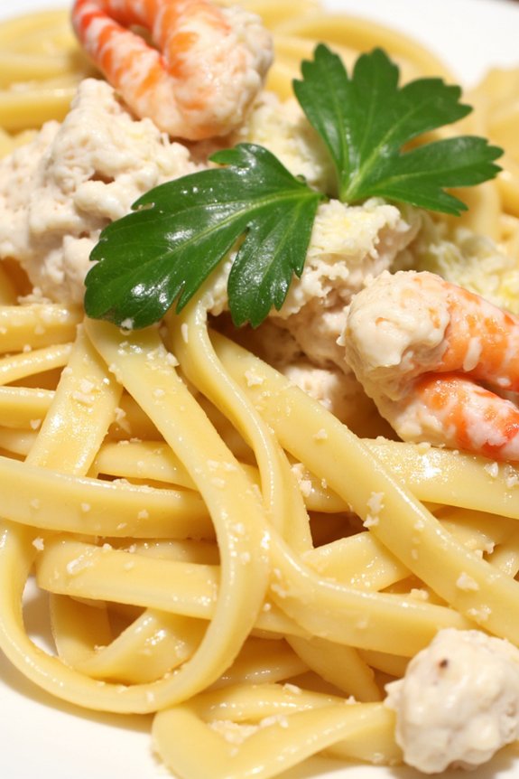 crab fettuccine with chardonnay