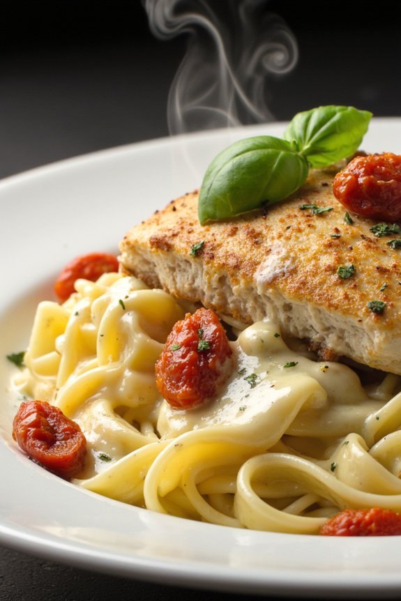 creamy basil chicken pasta