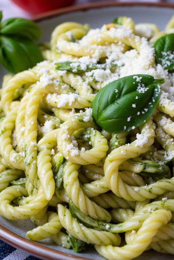 creamy basil pesto pasta