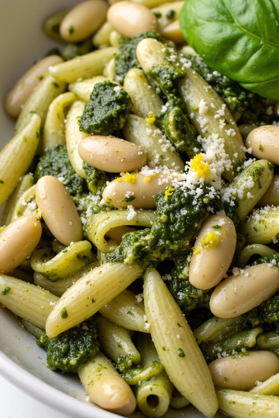 creamy basil pesto pasta
