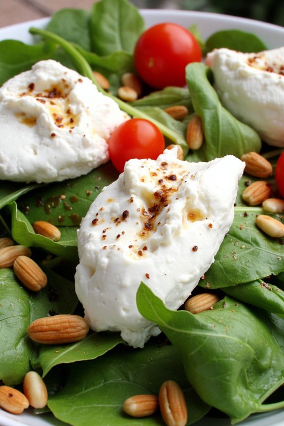 creamy burrata arugula salad