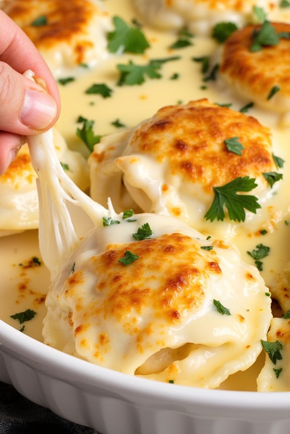 creamy cheese tortellini bake