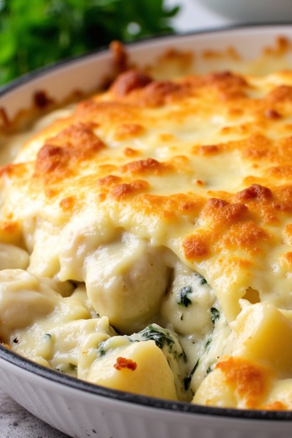 creamy cheesy gnocchi bake