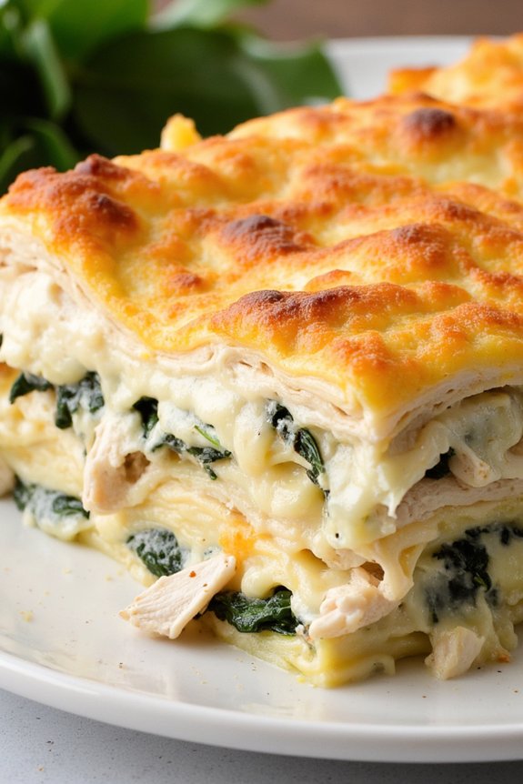 creamy chicken alfredo lasagna