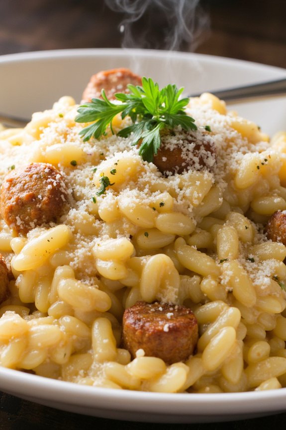 creamy chicken sausage risotto recipe