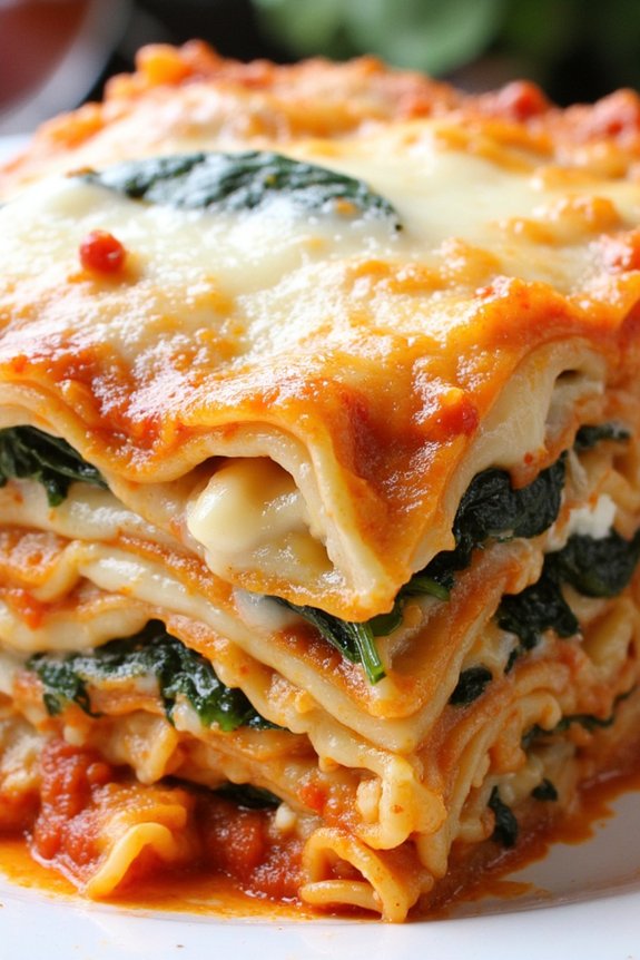 creamy chicken spinach lasagna