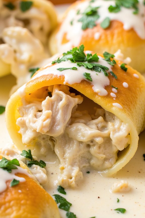 creamy chicken stuffed shells