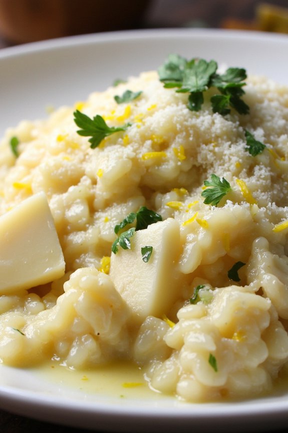 creamy citrus artichoke risotto