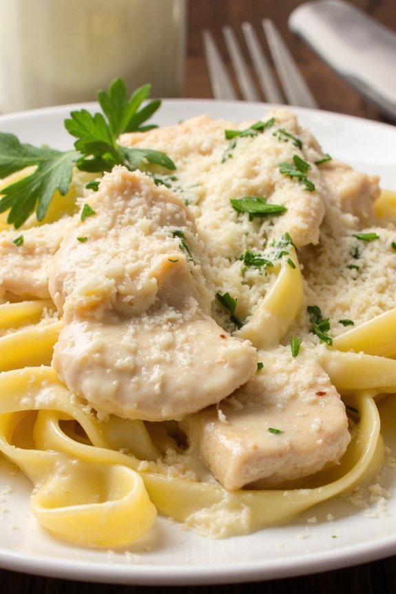 creamy garlic chicken pasta