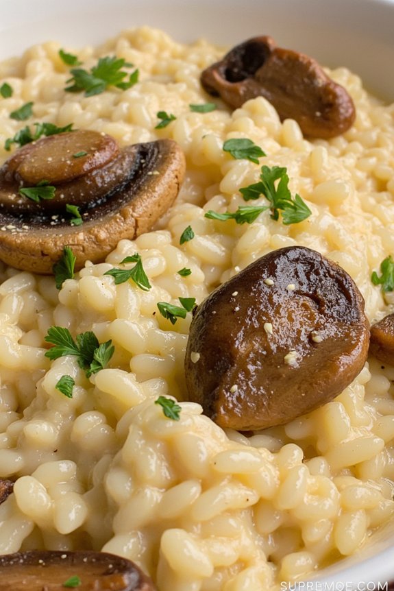 creamy garlic mushroom risotto
