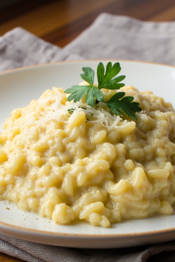 creamy garlic parmesan risotto
