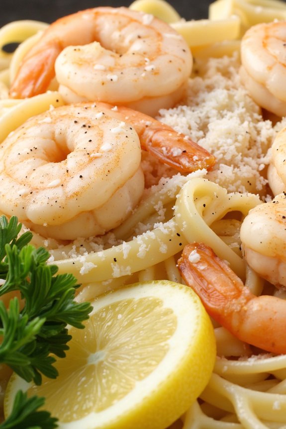 creamy garlic shrimp pasta