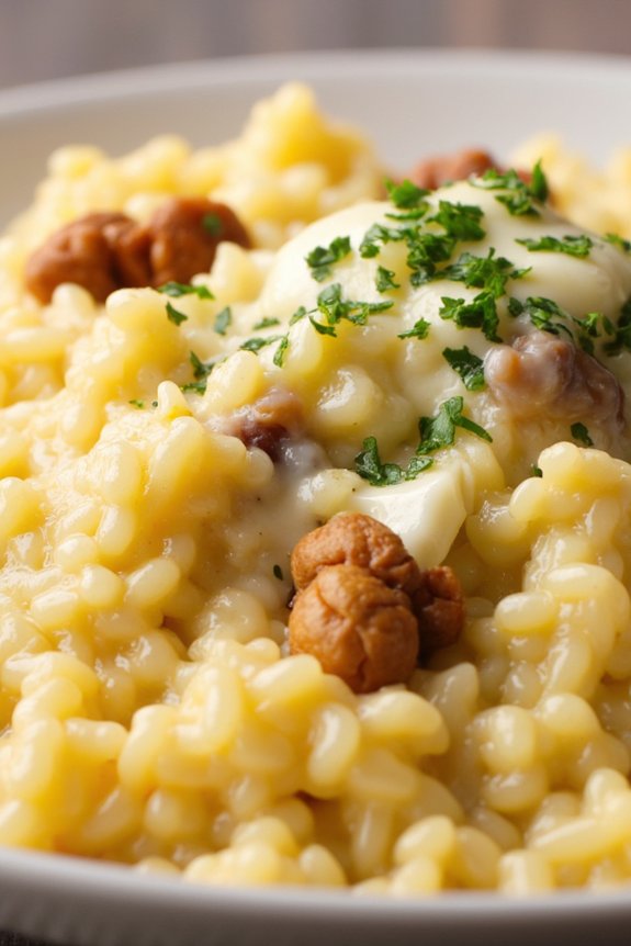 creamy gorgonzola walnut risotto