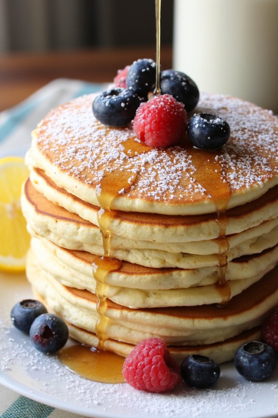 creamy lemon ricotta pancakes