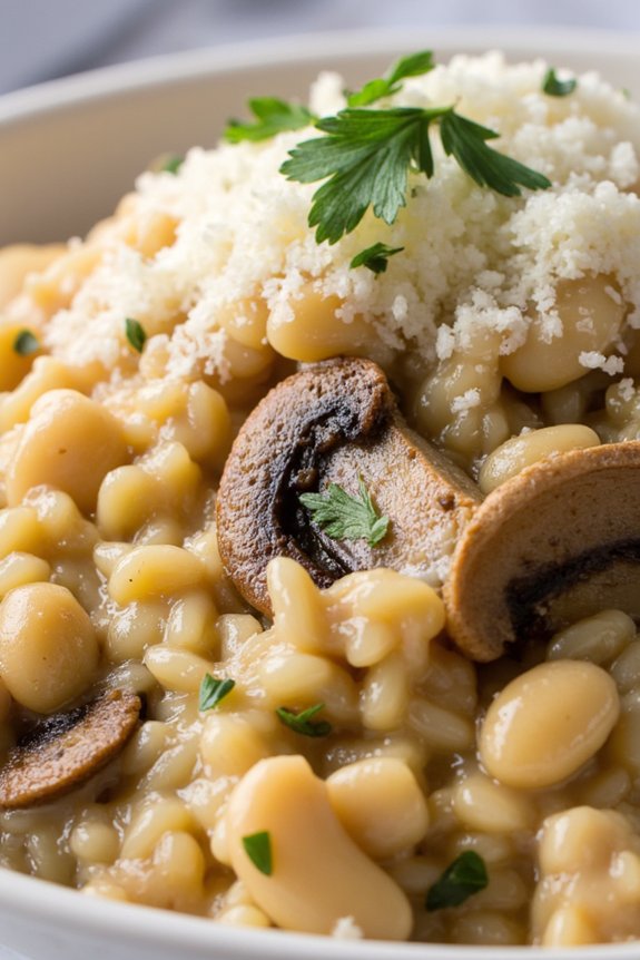 creamy mushroom bean risotto