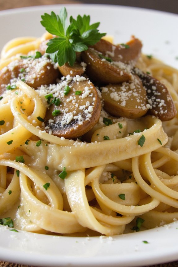 creamy mushroom parmesan pasta