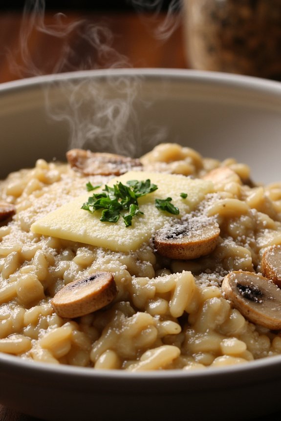 creamy mushroom parmesan risotto