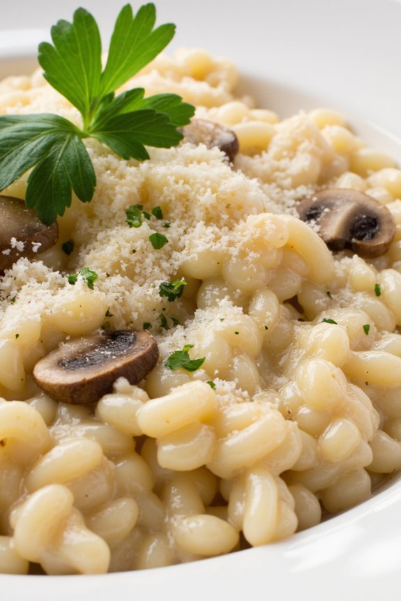 creamy mushroom parmesan risotto
