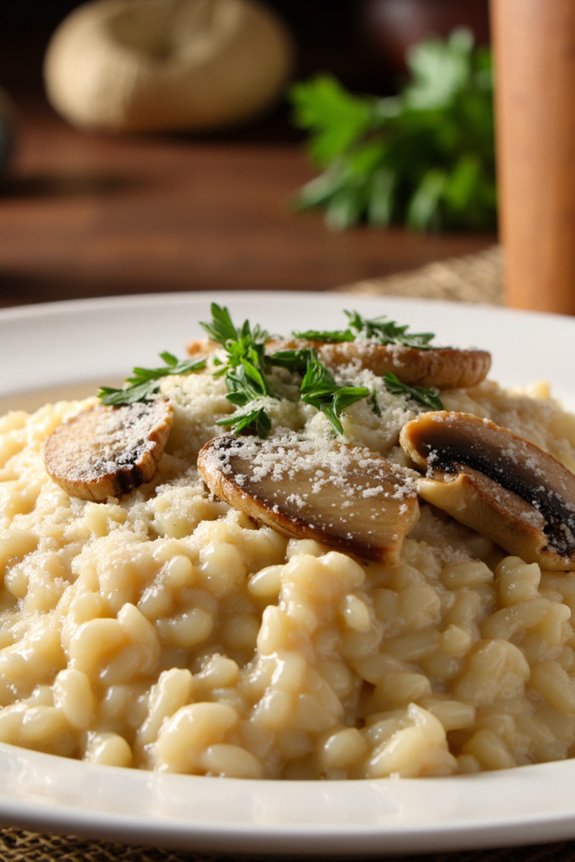 creamy mushroom parmesan risotto