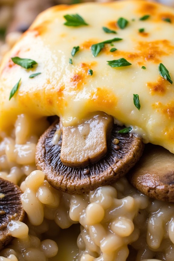creamy mushroom risotto casserole