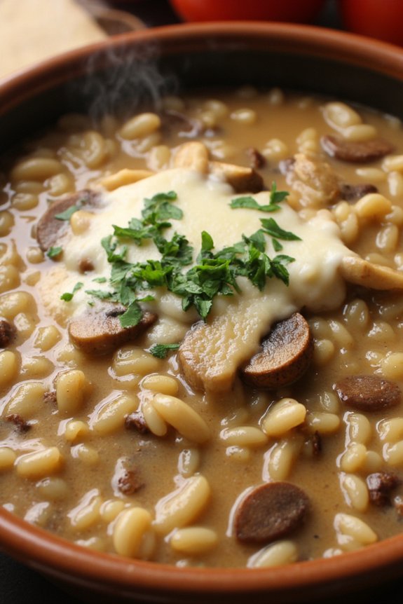 creamy mushroom risotto soup