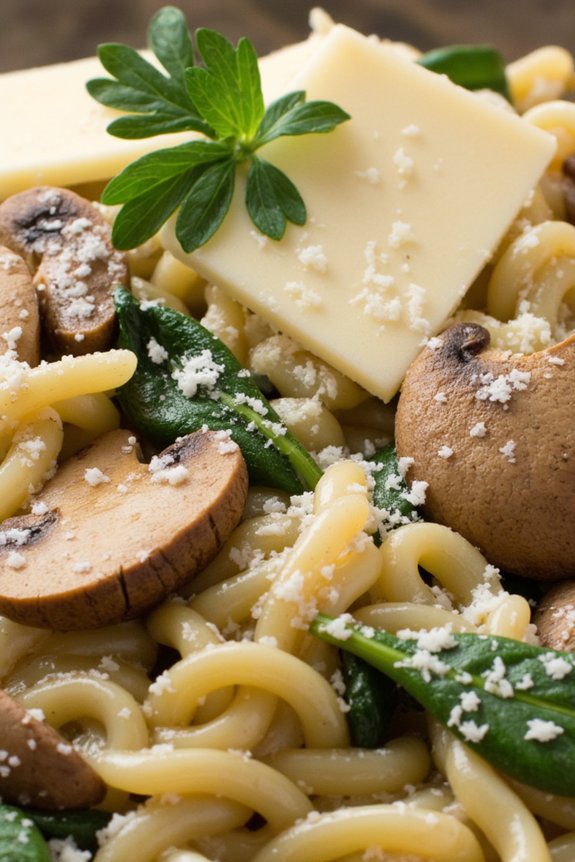 creamy mushroom spinach orzo