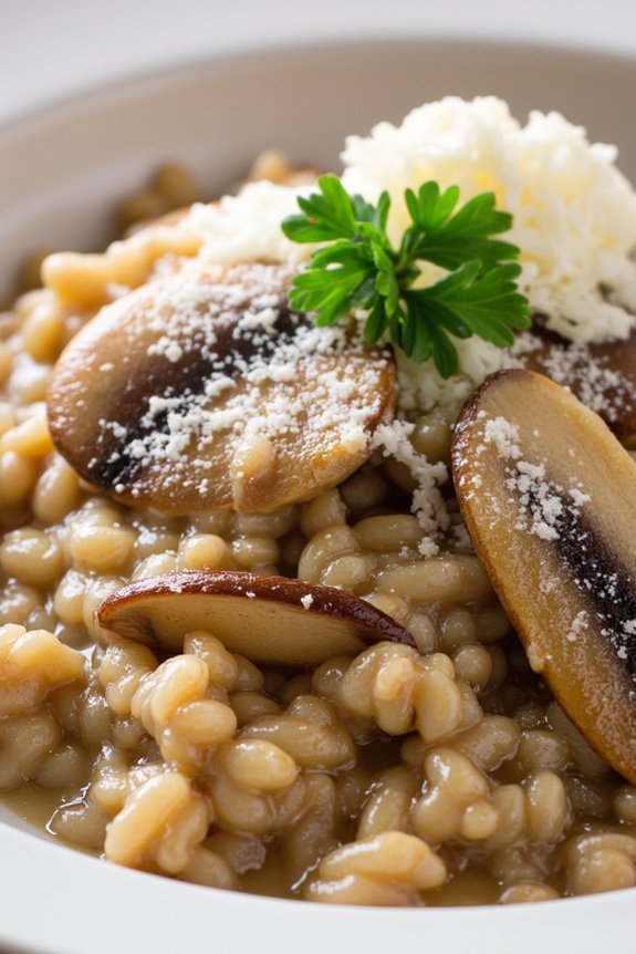 creamy mushroom truffle risotto