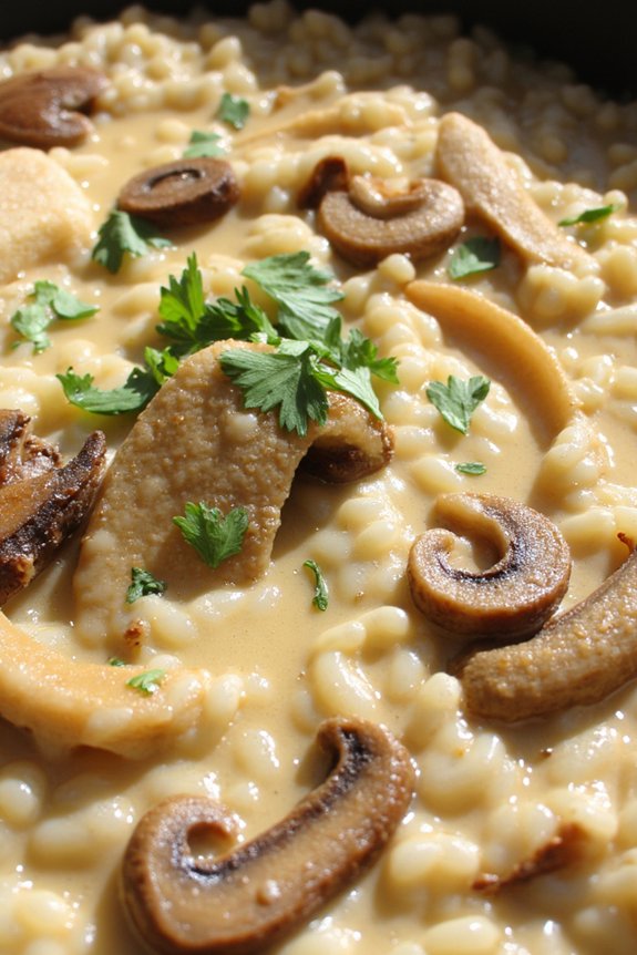 creamy mushroom truffle risotto