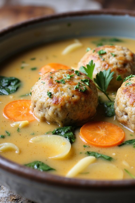 creamy parmesan meatball soup