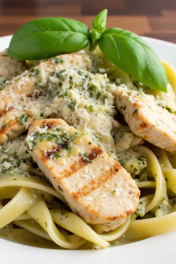 creamy pesto chicken pasta