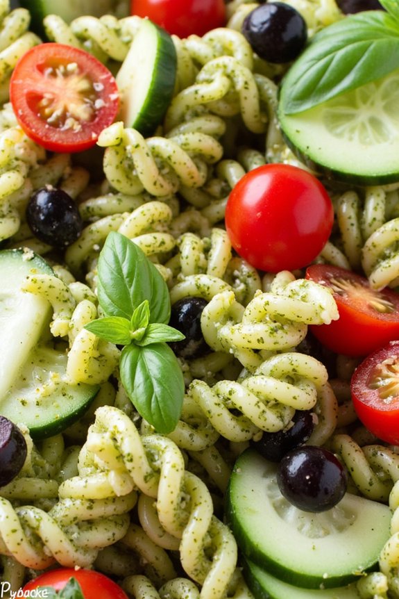 creamy pesto pasta salad