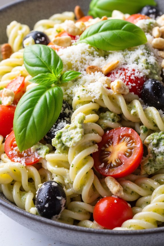 creamy pesto pasta salad