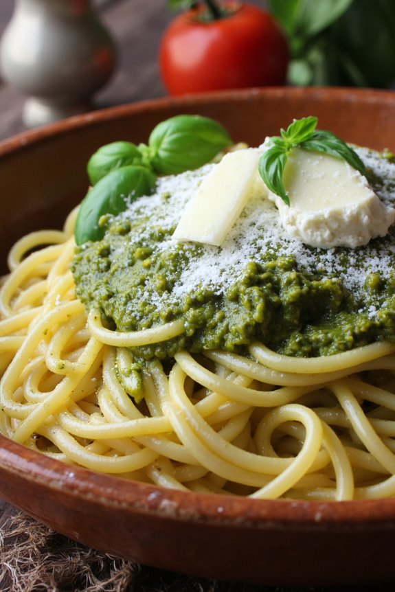 creamy pesto ricotta pasta